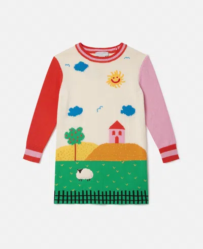 Stella Mccartney Farmyard Graphic Knitted Dress In Multicolor
