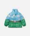 Stella Mccartney Farmyard Print Hooded Puffer Coat In Multicolor