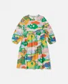 Stella Mccartney Farmyard Print Long-sleeve Dress In Multicolor