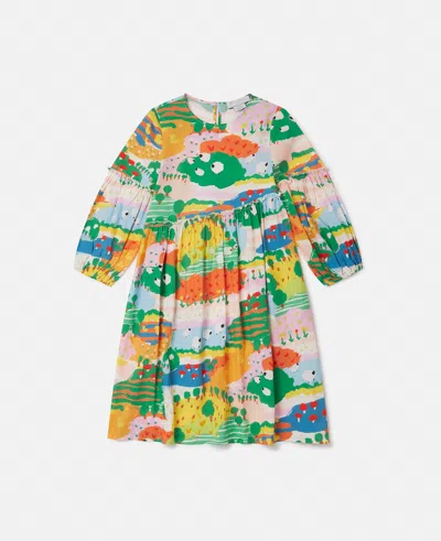 Stella Mccartney Farmyard Print Long-sleeve Dress In Multicolor