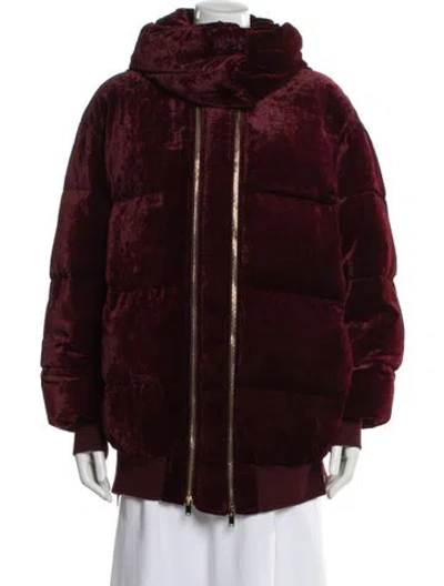 Pre-owned Stella Mccartney Faux Fur Coat In Burgundy