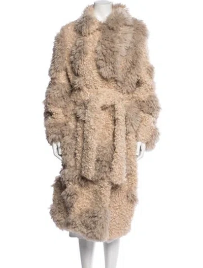 Pre-owned Stella Mccartney Faux Fur Coat In Neutral