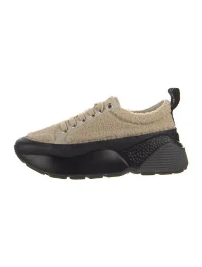 Pre-owned Stella Mccartney Faux Fur Colorblock Pattern Sneakers In Neutral