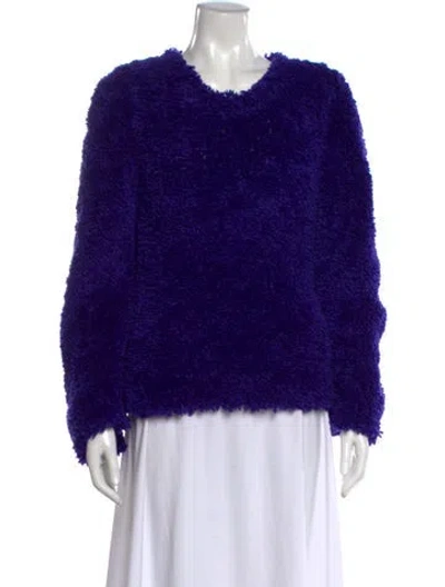 Pre-owned Stella Mccartney Faux Fur Crew Neck Sweater In Purple