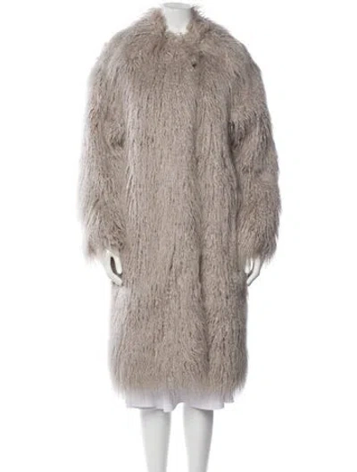 Pre-owned Stella Mccartney Faux Fur Faux Fur Coat In Gray