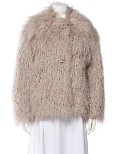Pre-owned Stella Mccartney Faux Fur Faux Fur Jacket In Gray
