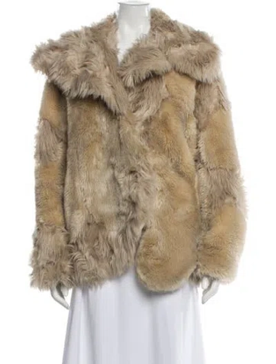 Pre-owned Stella Mccartney Faux Fur Faux Fur Jacket In Neutral