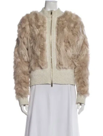 Pre-owned Stella Mccartney Faux Fur Faux Fur Jacket In Neutral