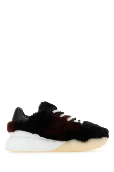 Stella Mccartney Faux Fur Mixed-material Sneaker In Black