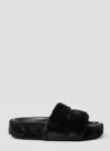 Stella Mccartney Faux-fur Moulded-footbed Slippers In Black