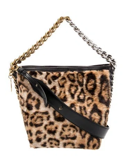 Pre-owned Stella Mccartney Faux Fur Shoulder Bag In Brown