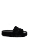 Stella Mccartney Faux-fur Moulded-footbed Slippers In Nero