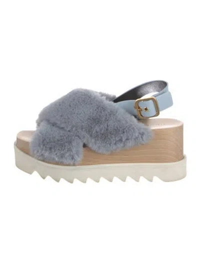 Pre-owned Stella Mccartney Faux Fur Slingback Sandals
