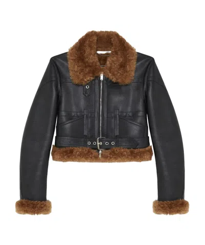 STELLA MCCARTNEY STELLA MCCARTNEY BELTED ZIP-UP AVIATOR JACKET