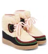 Stella Mccartney Faux Fur-trimmed Ankle Boots In White