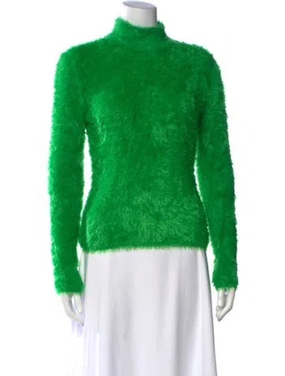 Pre-owned Stella Mccartney Faux Fur Turtleneck Sweater In Green