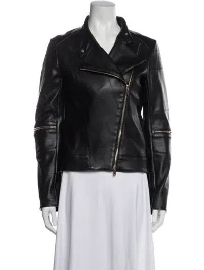 Pre-owned Stella Mccartney Faux Leather Biker Jacket In Black