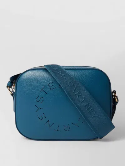 Stella Mccartney Faux Leather Camera Shoulder Bag Adjustable Strap In Blue