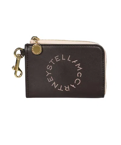 Stella Mccartney Faux Leather Card Holder In Brown