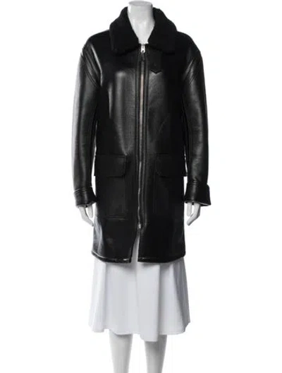 Pre-owned Stella Mccartney Faux Leather Coat In Black