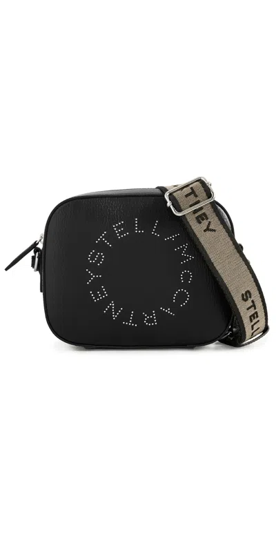 Stella Mccartney Faux Leather Logo Camera Bag Black