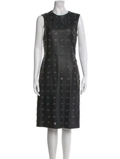Pre-owned Stella Mccartney Faux Leather Midi Length Dress In Black