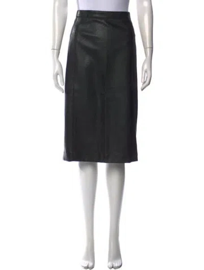 Pre-owned Stella Mccartney Faux Leather Midi Length Skirt In Black