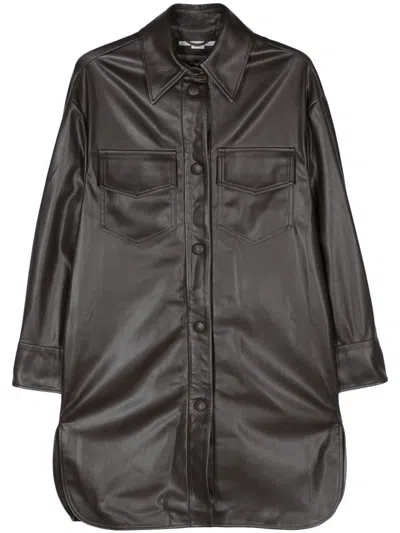 STELLA MCCARTNEY STELLA MCCARTNEY FAUX-LEATHER OVERSHIRT