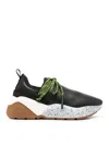 Stella Mccartney Paneled Sneakers In Faux Leather In Black