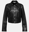 Stella Mccartney Faux Leather Shirt Jacket In Black