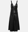 Stella Mccartney Faux Leather Slip Dress In Black