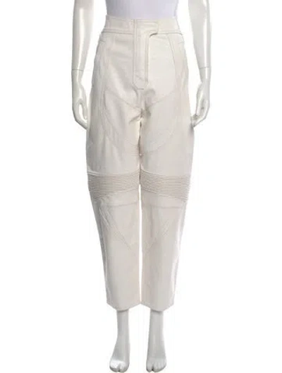 Pre-owned Stella Mccartney Faux Leather Straight Leg Pants In Neutral
