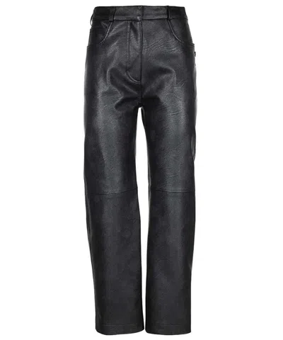 Stella Mccartney Faux-leather Straight-leg Trousers In Black