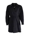 Stella Mccartney Faux-leather Trimmed Collar Dress In Navy Blue Polyamide In Blue