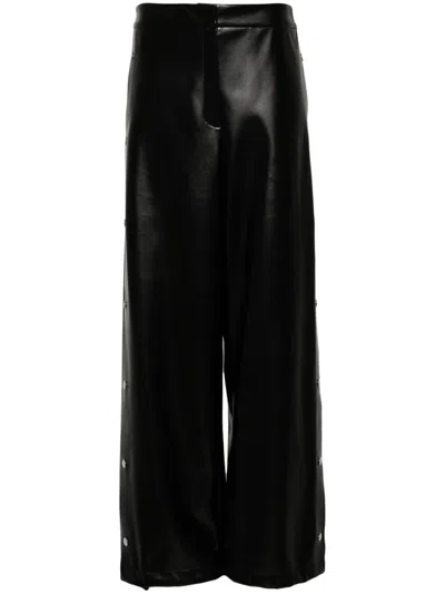 Stella Mccartney Hose Aus Kunstleder In Schwarz