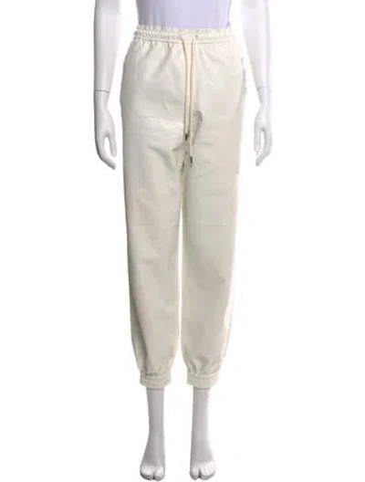 Pre-owned Stella Mccartney Faux Leather Wide Leg Pants In White