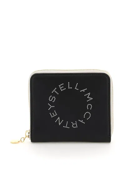 Stella Mccartney Faux Leather Zip Around Wallet In Black