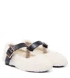 Stella Mccartney Faux-shearling Ballet Flats In White