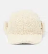 Stella Mccartney Faux Shearling Baseball Cap In Neutrals