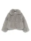 Stella Mccartney Faux-shearling Jacket In Grey