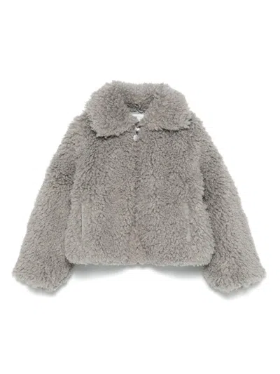 Stella Mccartney Kids' Faux-shearling Jacket In Grey