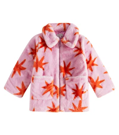 Stella Mccartney Kids' Faux Shearling Jacket In Pink