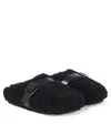 Stella Mccartney Star Buckle Slippers In Black