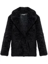 Stella Mccartney Faux-shearling Single-breasted Jacket In Black
