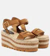 Stella Mccartney Faux Suede-trimmed Espadrille Sandals In Neutral