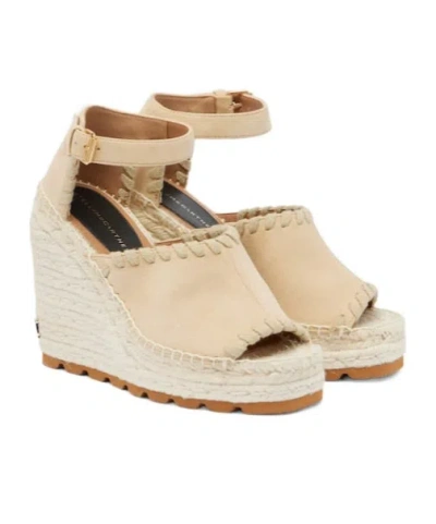 Stella Mccartney Faux Suede Wedge Espadrilles In Animal Print