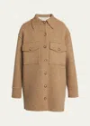 Stella Mccartney Felted Wool Oversize Utility Shirt Jacket In 8490 Multicolor