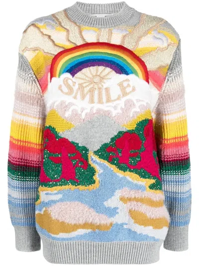 STELLA MCCARTNEY FESTIVE SMILE INTARSIA-KNIT JUMPER