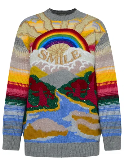 STELLA MCCARTNEY STELLA MCCARTNEY SMILE EMBROIDERED CREWNECK JUMPER