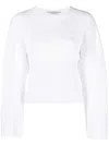 Stella Mccartney Fine-knit Plissé-effect Top In White
